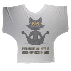 Everything You Need Is Already Inside You - Cat ﻿Sublimation Batwing Top